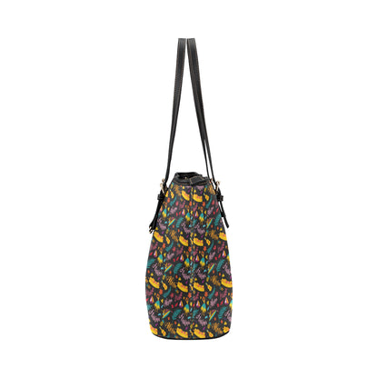 Aloha Hawaii Summer Design Themed Print Leather Tote Bag