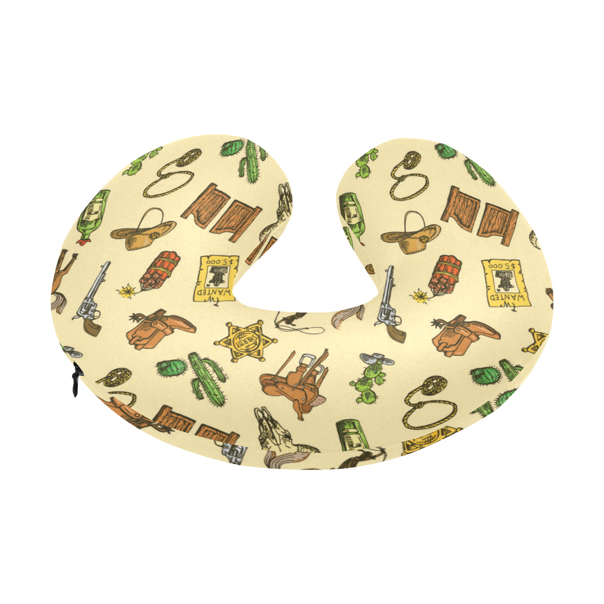 Cowboy Pattern Print Design 04 U-Shaped Travel Neck Pillow