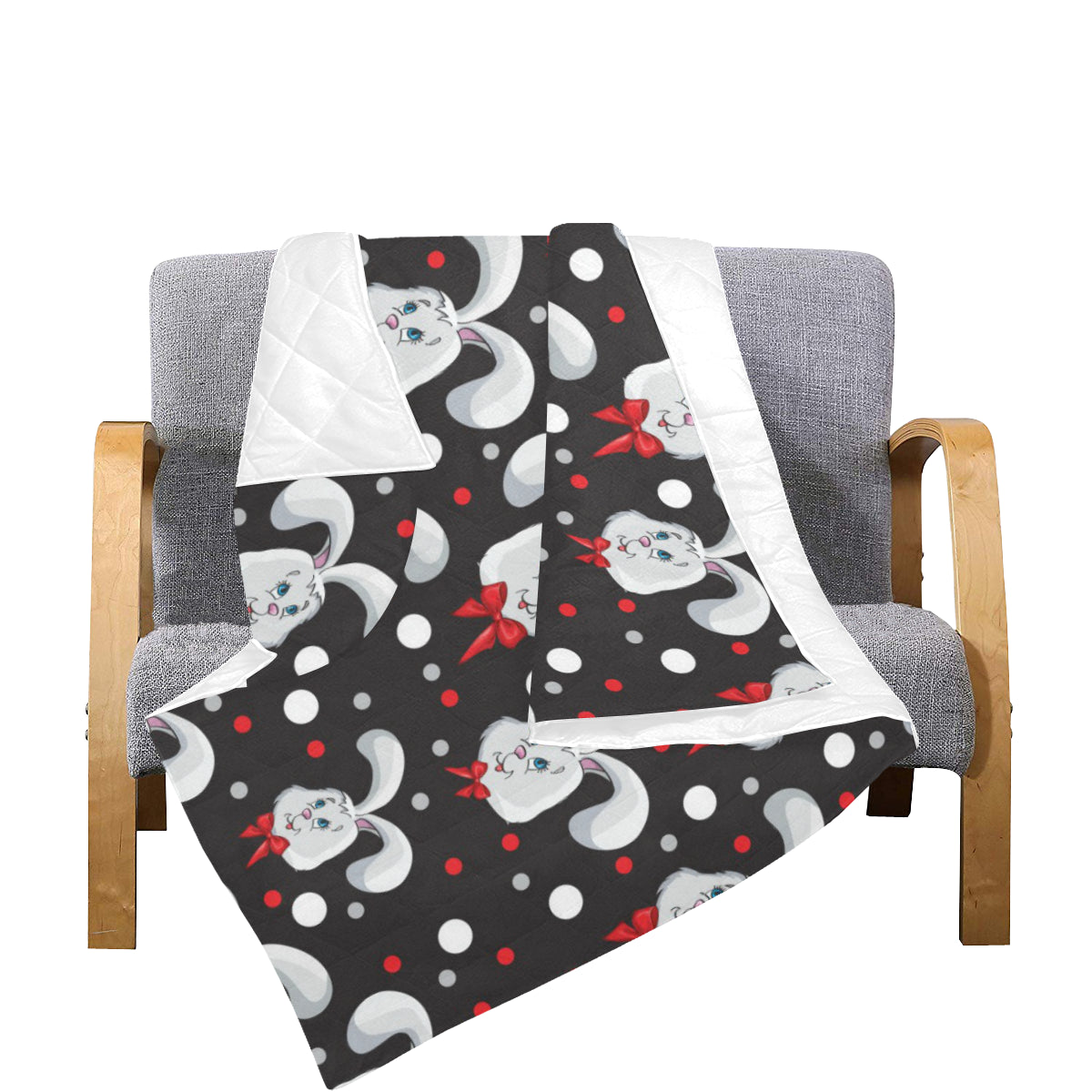Rabbit Pattern Print Design RB012 Premium Quilt