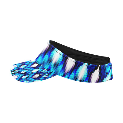 Ikat Blue Pattern Print Design 01 Unisex Sun Visor