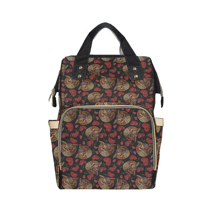 Owl Pattern Print Design A08 Diaper Bag Backpack