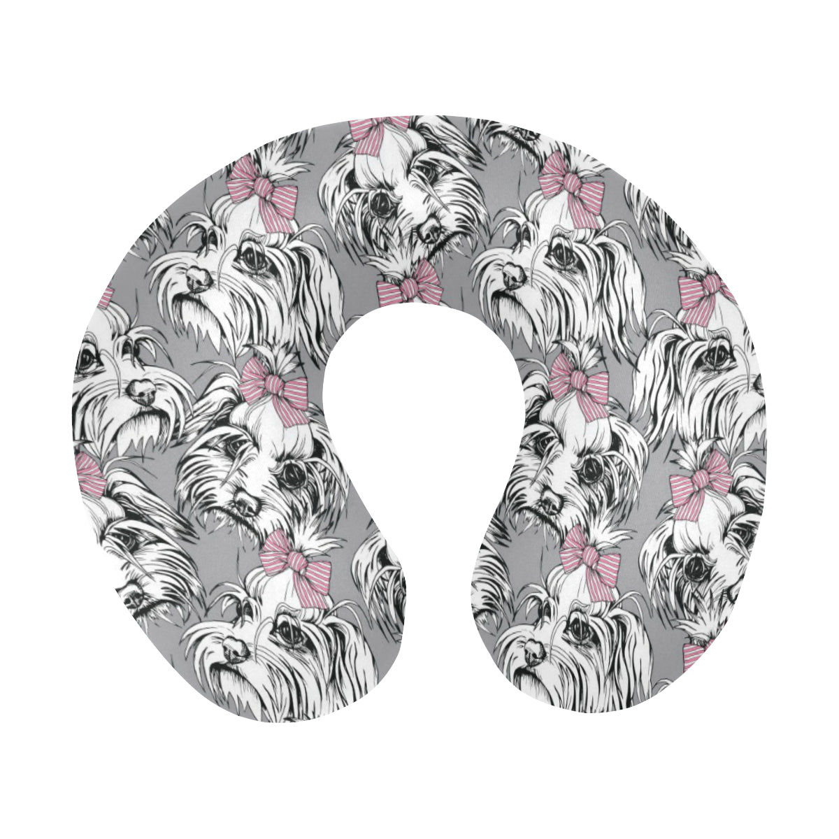 Maltese Pattern Print Design 01 U-Shaped Travel Neck Pillow