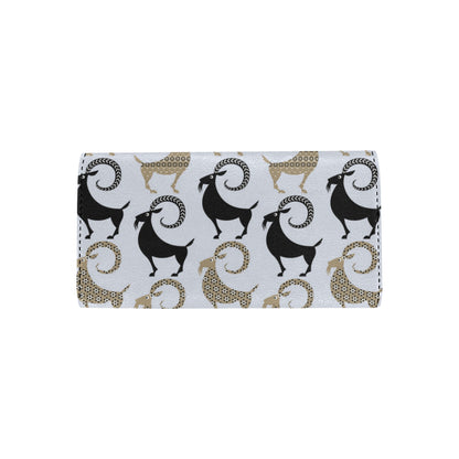 Goat Pattern Print Design 03 Women's Trifold Wallet