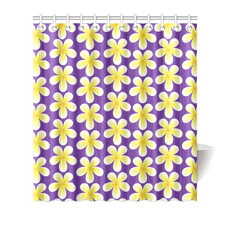 Yellow Plumeria Pattern Print Design PM05 Shower Curtain