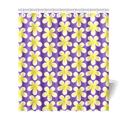 Yellow Plumeria Pattern Print Design PM05 Shower Curtain