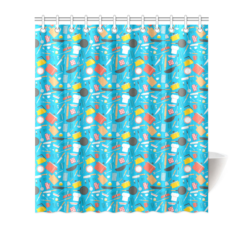 Cooking Kitchen Tools Pattern Print Design 03 Shower Curtain