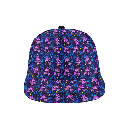 Palm Tree Night Scene Design Print Snapback Cap