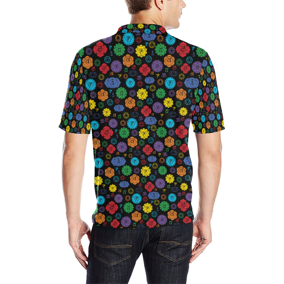 Chakra Pattern Print Design 01 Men Polo Shirt