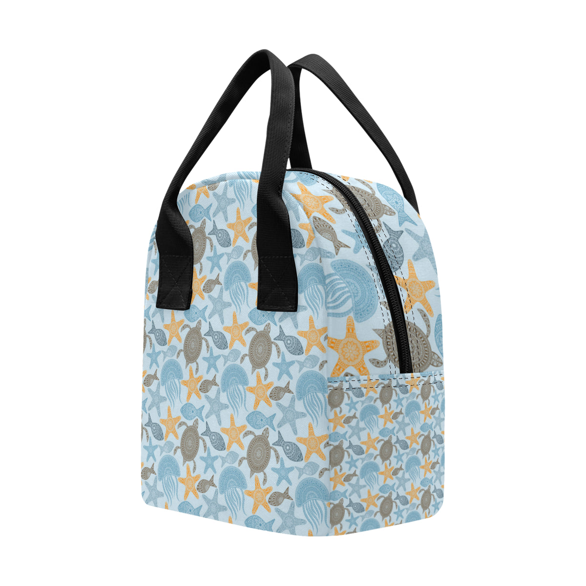Polynesian Jellyfish Turtle Print Insulated Lunch Bag