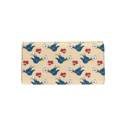 Swallow Bird Pattern Print Design 05 Women's Trifold Wallet