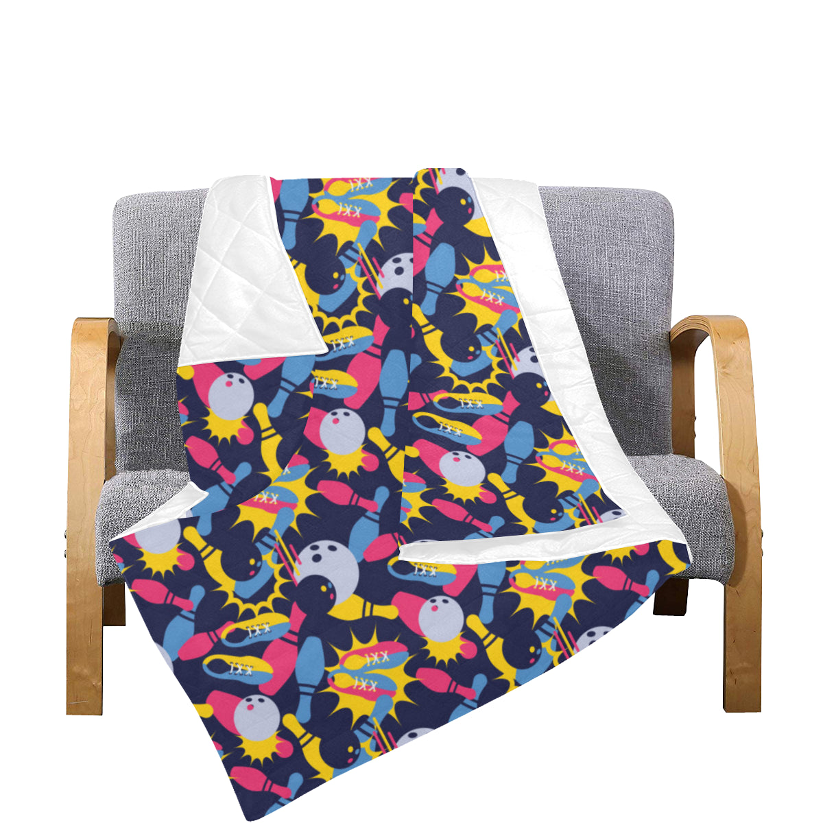 Bowling Pattern Print Design 02 Premium Quilt