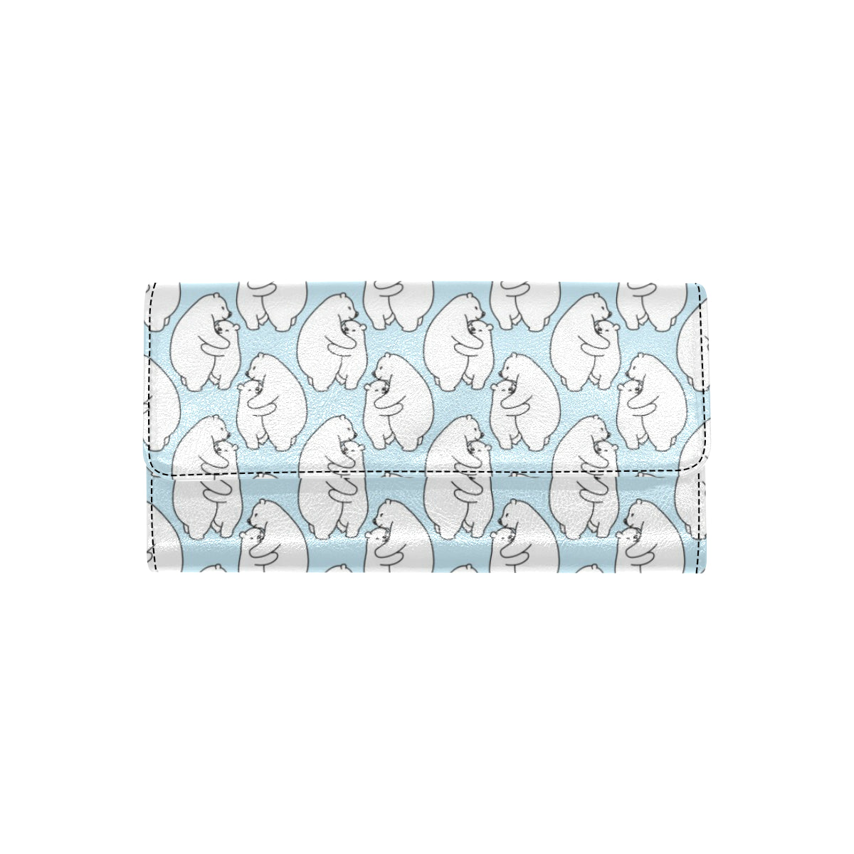 Polar Bear Pattern Print Design PB08 Women's Trifold Wallet
