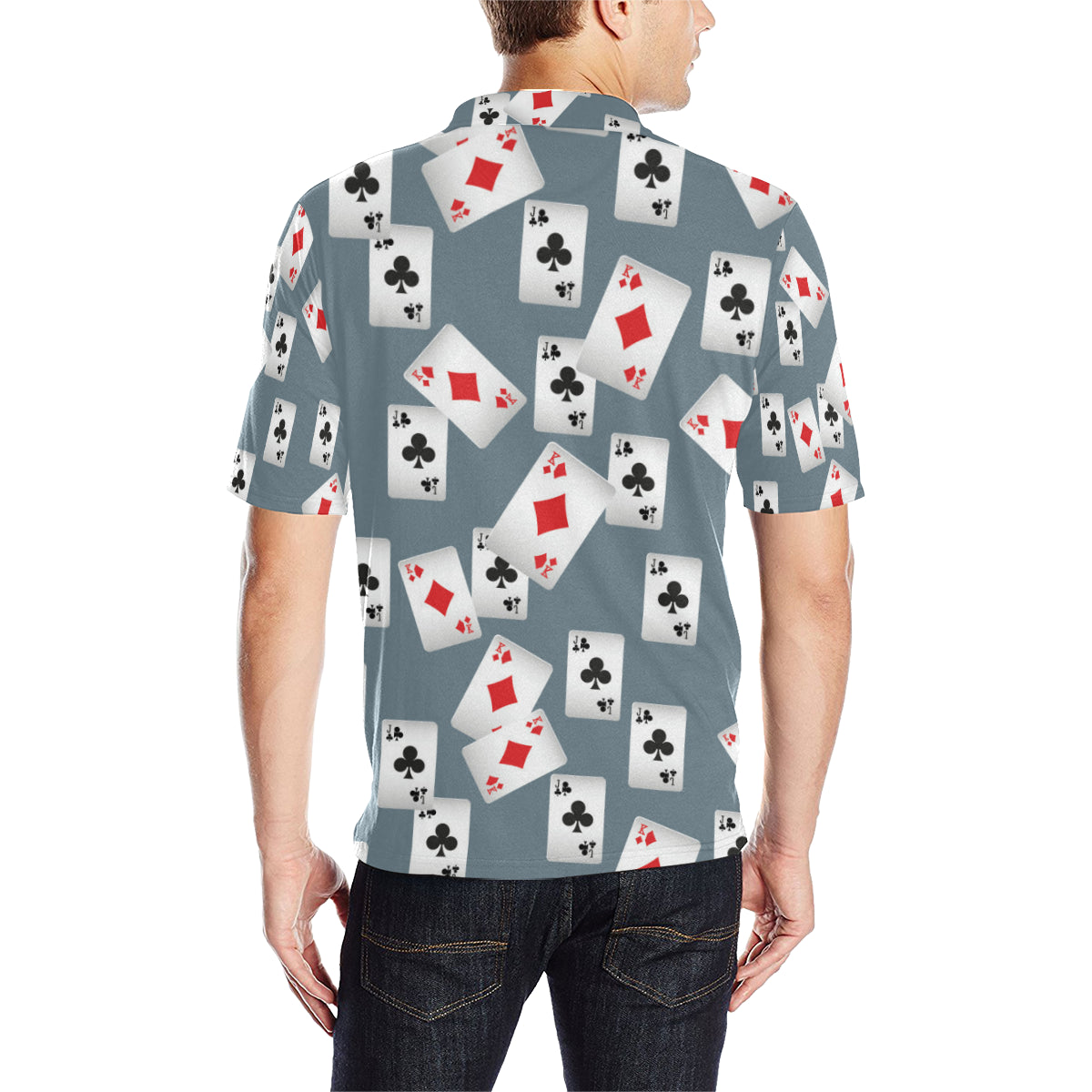 Poker Cards Pattern Print Design A05 Men Polo Shirt