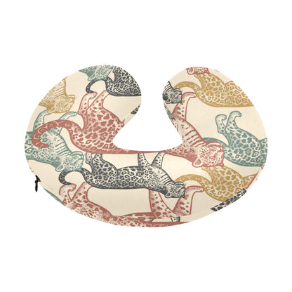 Jaguar Pattern Print Design 01 U-Shaped Travel Neck Pillow
