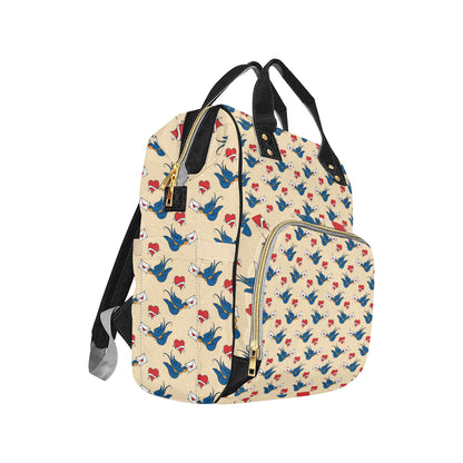 Swallow Bird Pattern Print Design 05 Diaper Bag Backpack