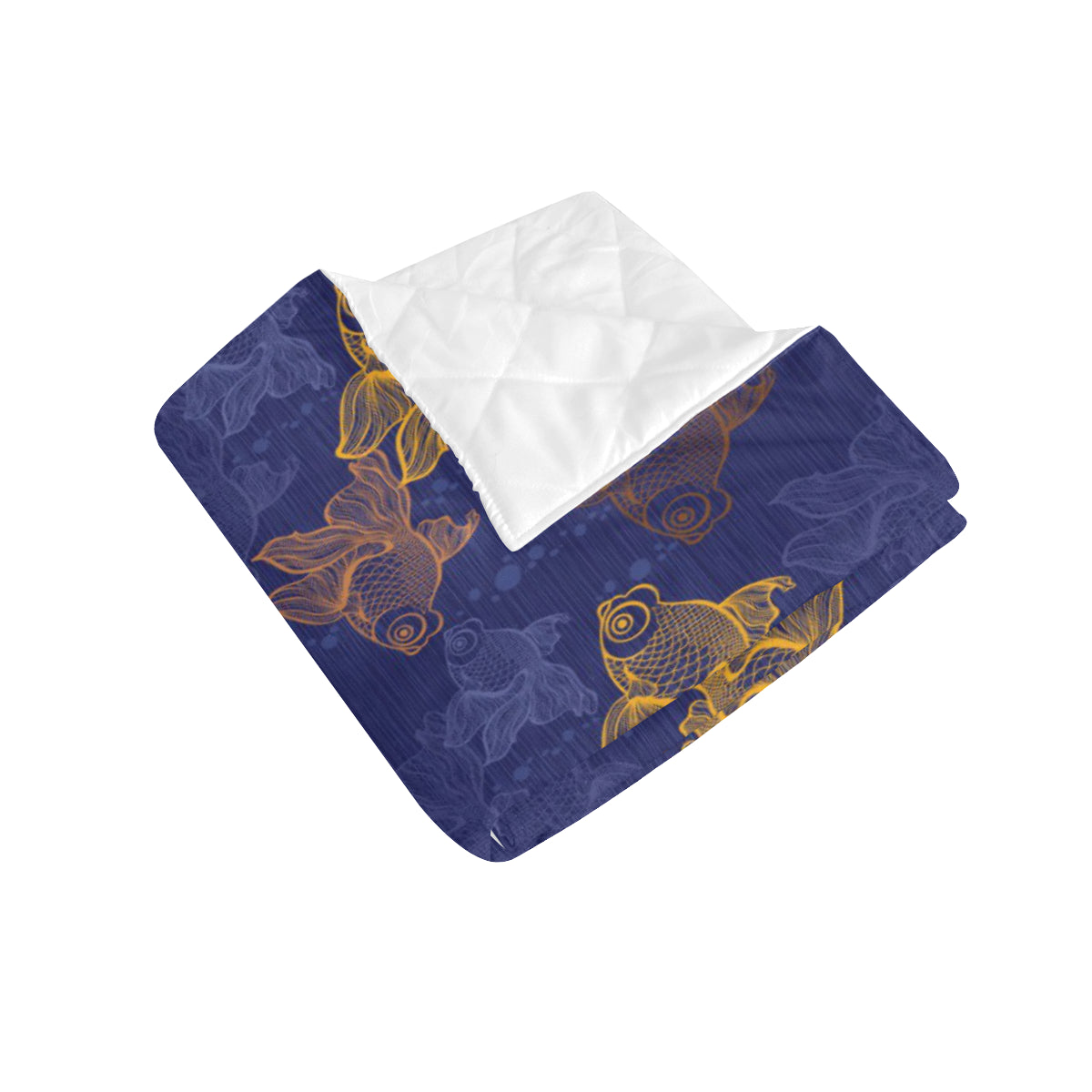 Goldfish Pattern Print Design 01 Premium Quilt