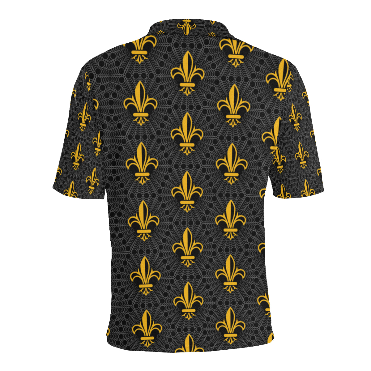 Fleur De Lis Gold Pattern Print Design 01 Men Polo Shirt