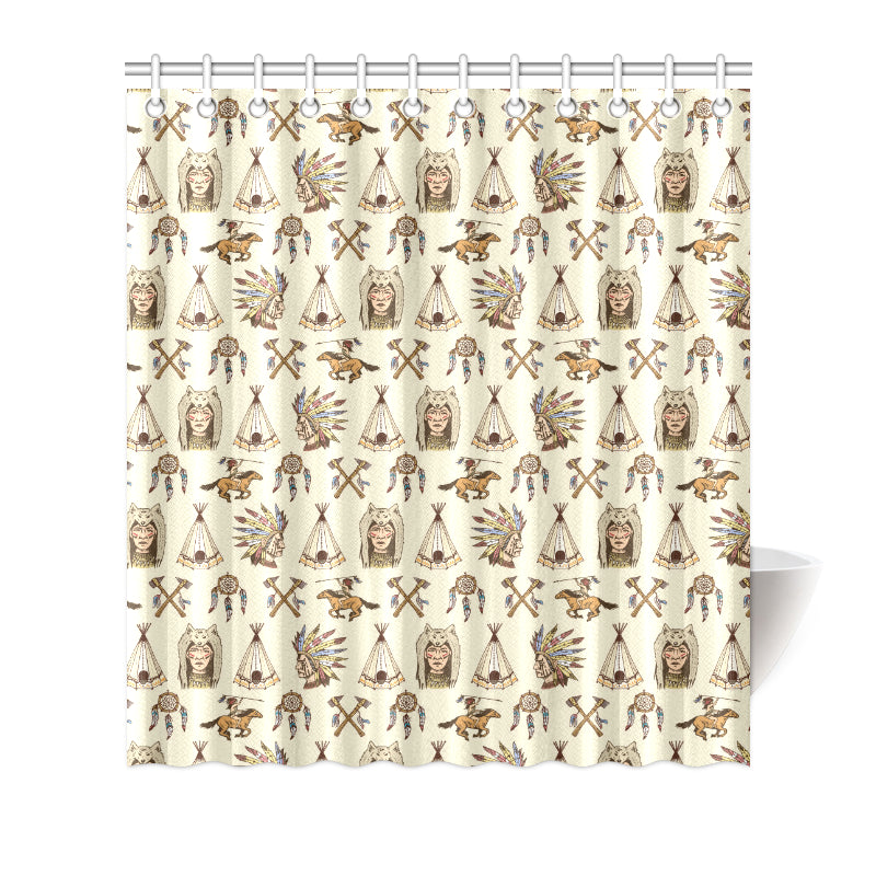 Native Indian Pattern Design Print Shower Curtain
