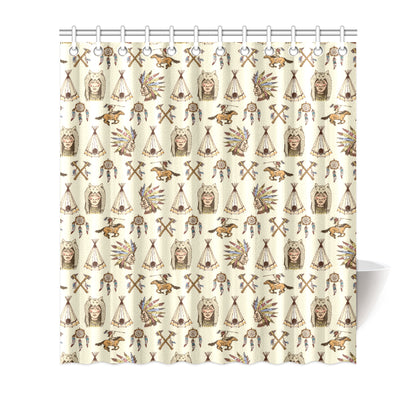 Native Indian Pattern Design Print Shower Curtain