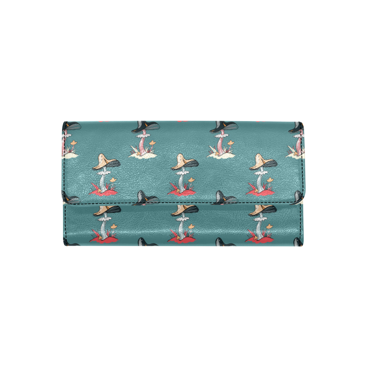 Mushroom Pattern Print Design A04 Women's Trifold Wallet