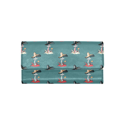 Mushroom Pattern Print Design A04 Women's Trifold Wallet