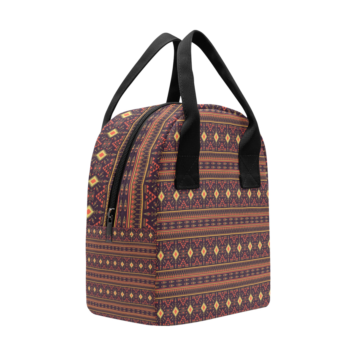 Southwest Ethnic Design Themed Print Insulated Lunch Bag