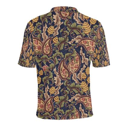 Floral Vintage Classic Print Men Polo Shirt
