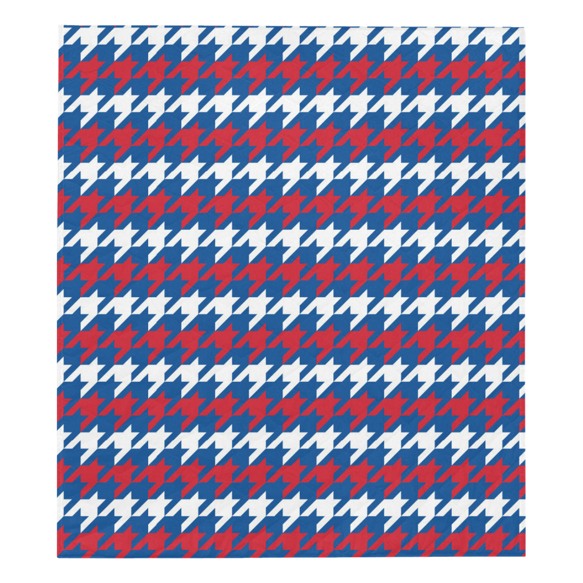 Patriotic Houndstooth Pattern Print Design A02 Premium Quilt