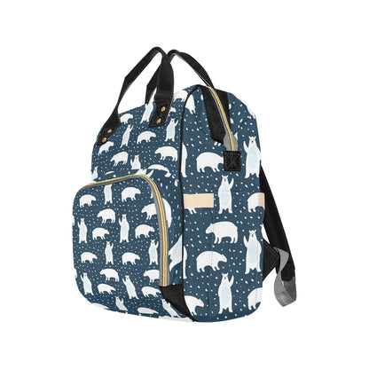 Polar Bear Pattern Print Design A02 Diaper Bag Backpack