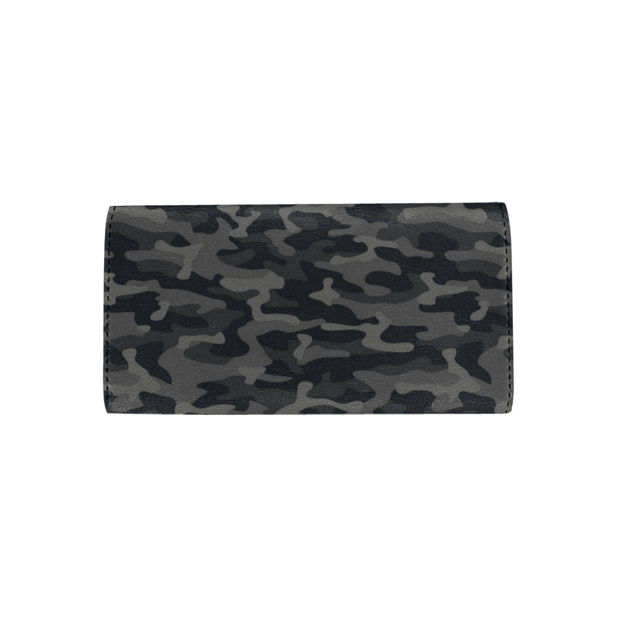 Camo Black Pattern Print Design 02 Women's Trifold Wallet
