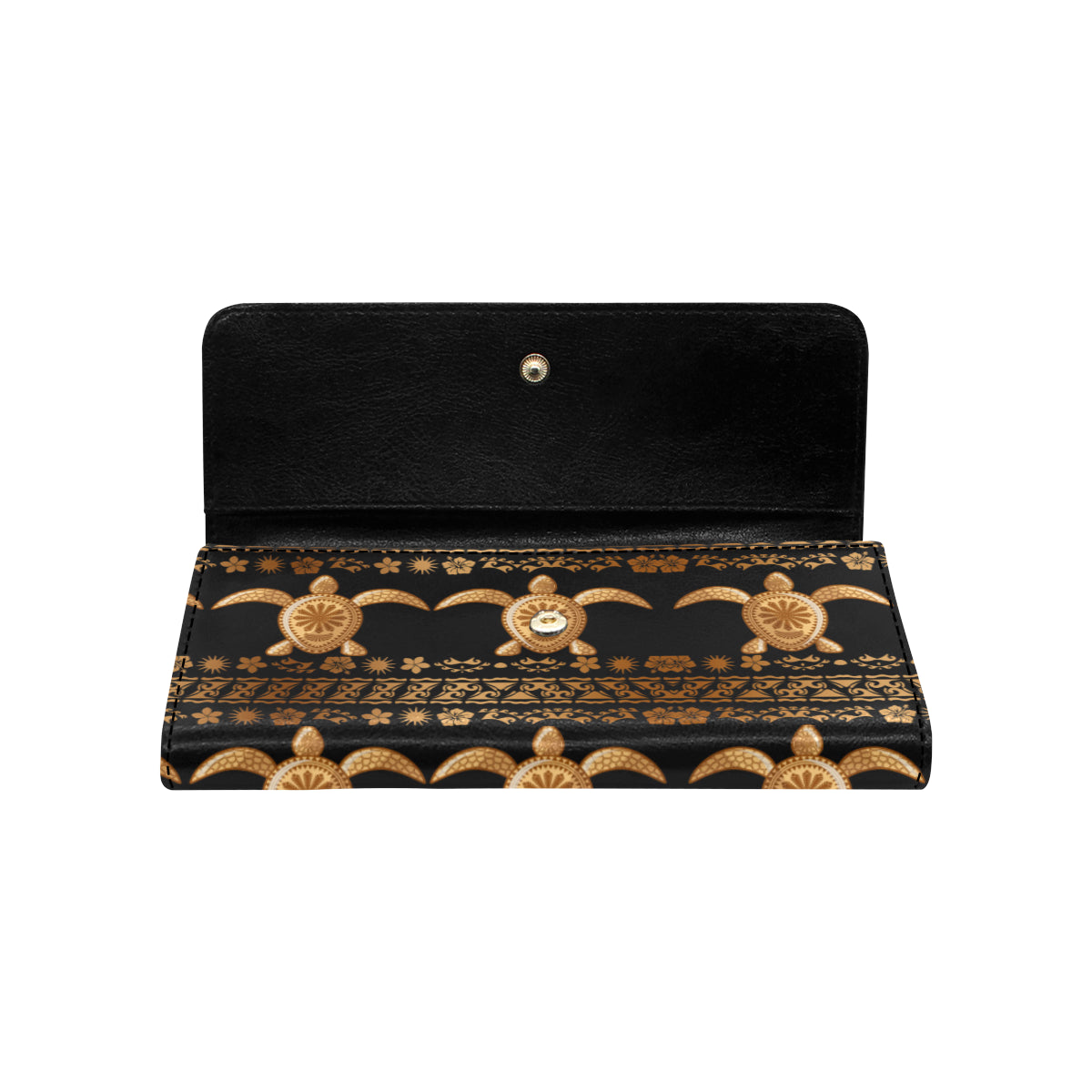 Tribal Sea turtle Polynesian Hawaiian Women's Trifold Wallet
