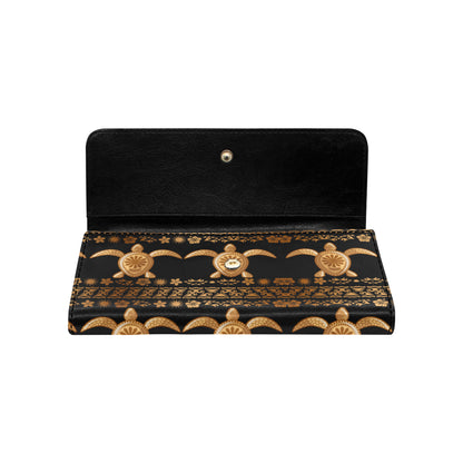 Tribal Sea turtle Polynesian Hawaiian Women's Trifold Wallet