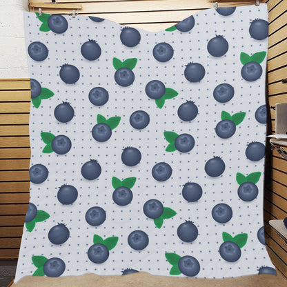 Blueberry Pattern Print Design BB02 Premium Quilt