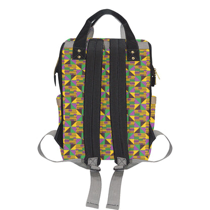 Kente Triangle Design African Print Diaper Bag Backpack
