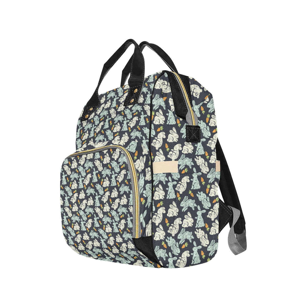Bunny Pattern Print Design 04 Diaper Bag Backpack