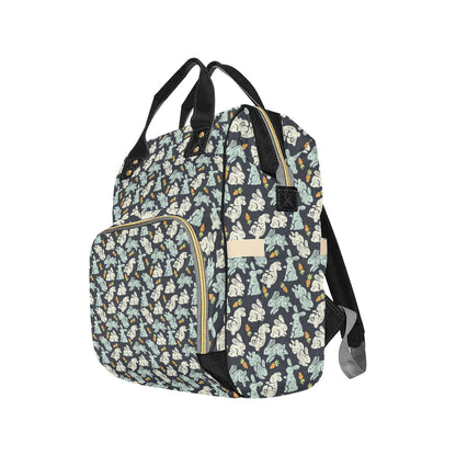 Bunny Pattern Print Design 04 Diaper Bag Backpack
