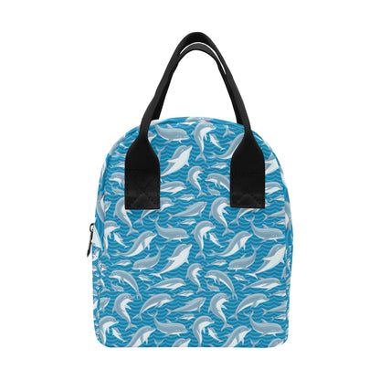 Dolphin Cute Print Pattern Insulated Lunch Bag