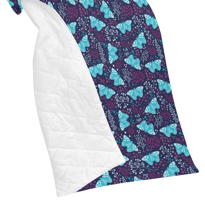 Butterfly Pattern Print Design 011 Premium Quilt