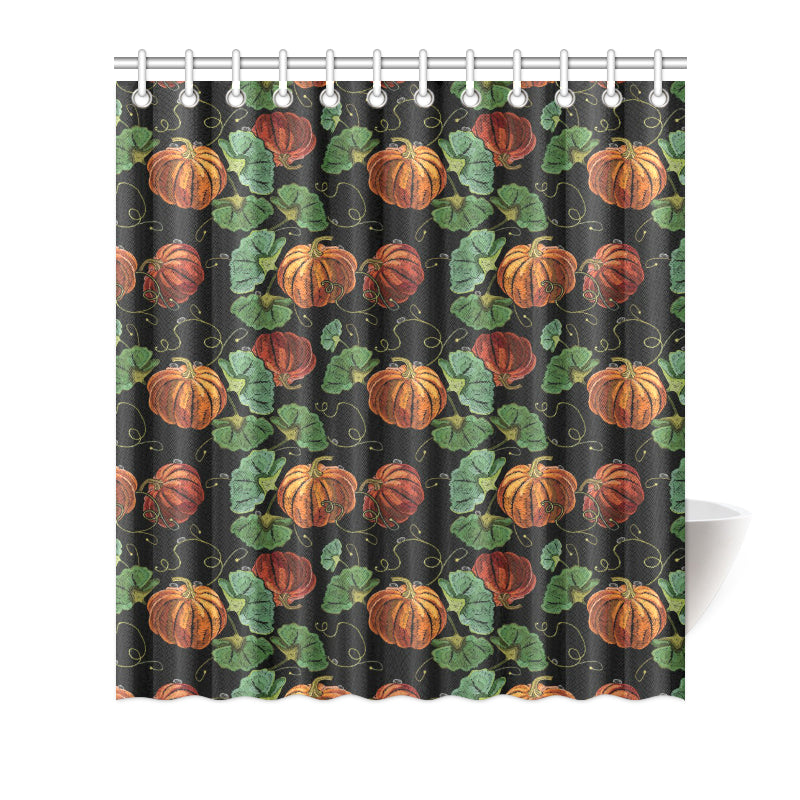 Pumpkin Pattern Print Design A02 Shower Curtain