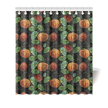 Pumpkin Pattern Print Design A02 Shower Curtain