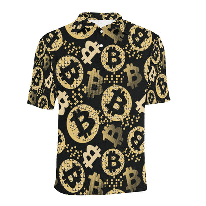 Bitcoin Pattern Print Design DO06 Men Polo Shirt