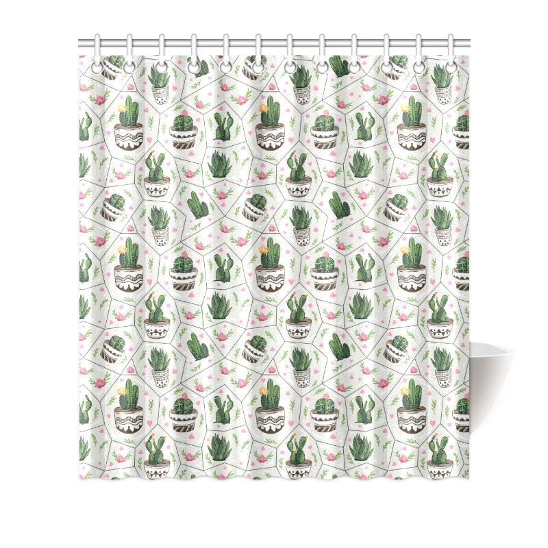 Cactus Pattern Print Design 04 Shower Curtain