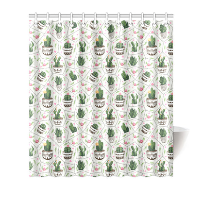 Cactus Pattern Print Design 04 Shower Curtain