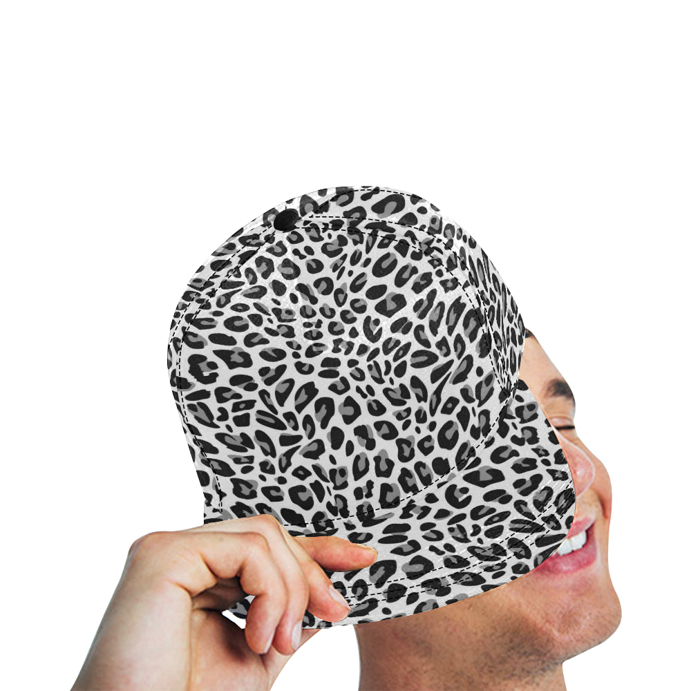 Snow Leopard Skin Print Snapback Cap
