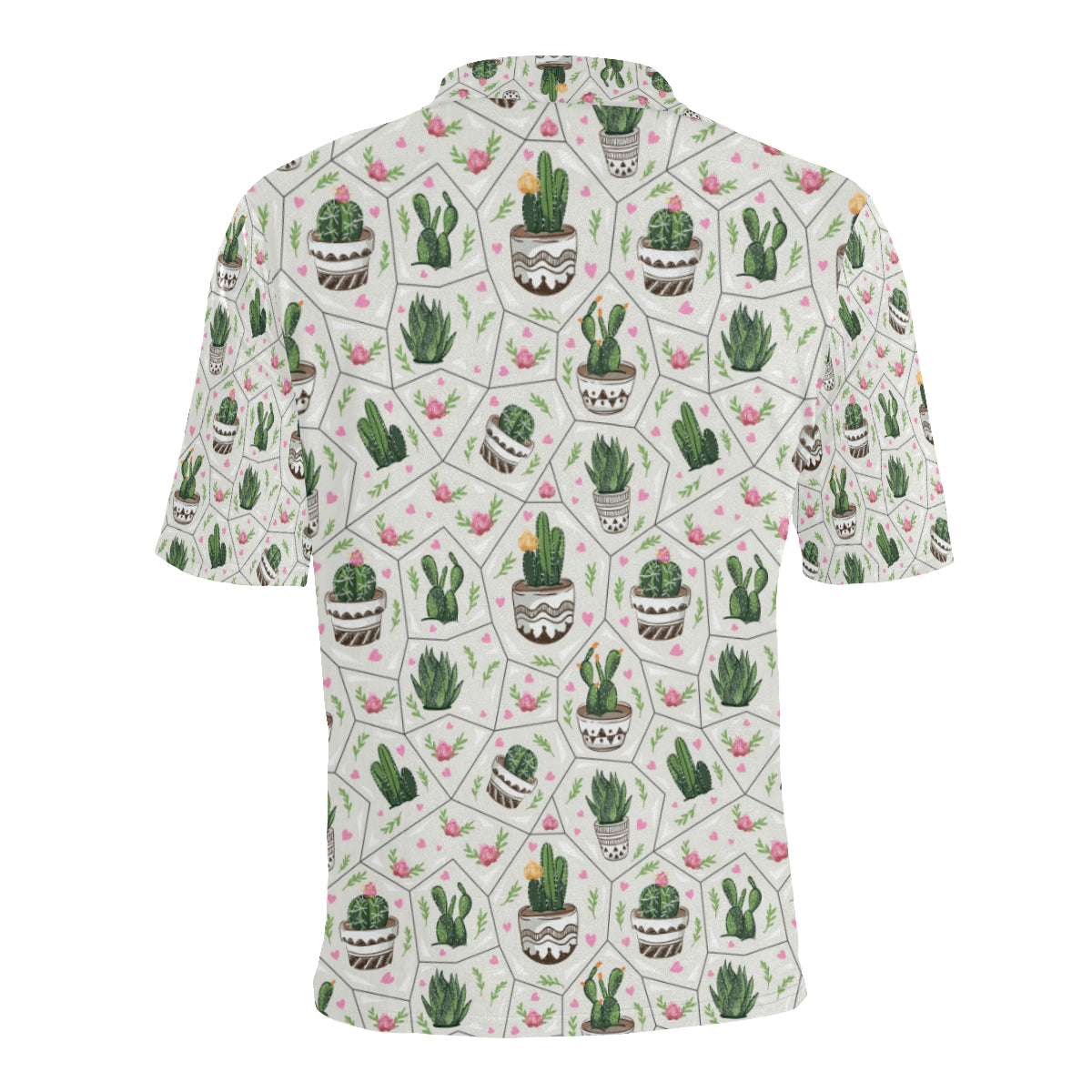 Cactus Pattern Print Design 04 Men Polo Shirt