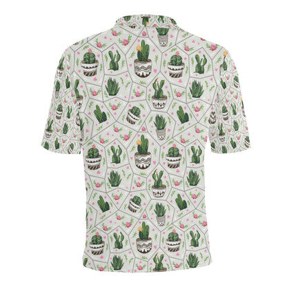 Cactus Pattern Print Design 04 Men Polo Shirt