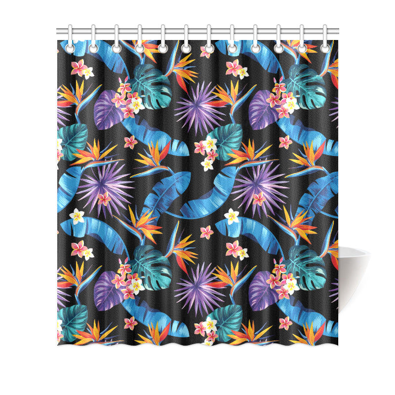 Tropical Flower Pattern Print Design TF018 Shower Curtain
