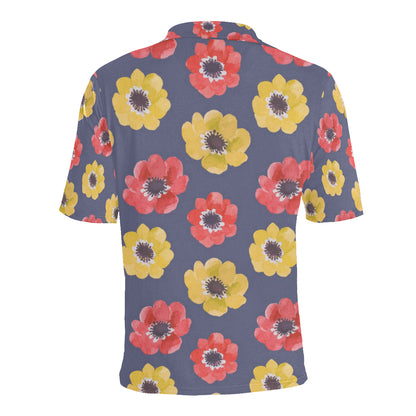 Anemone Pattern Print Design AM010 Men Polo Shirt