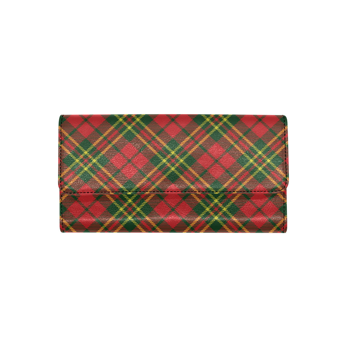 Plaid Holiday Pattern Print Design A01 Women's Trifold Wallet