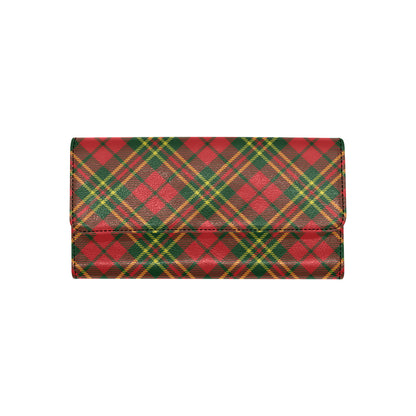 Plaid Holiday Pattern Print Design A01 Women's Trifold Wallet